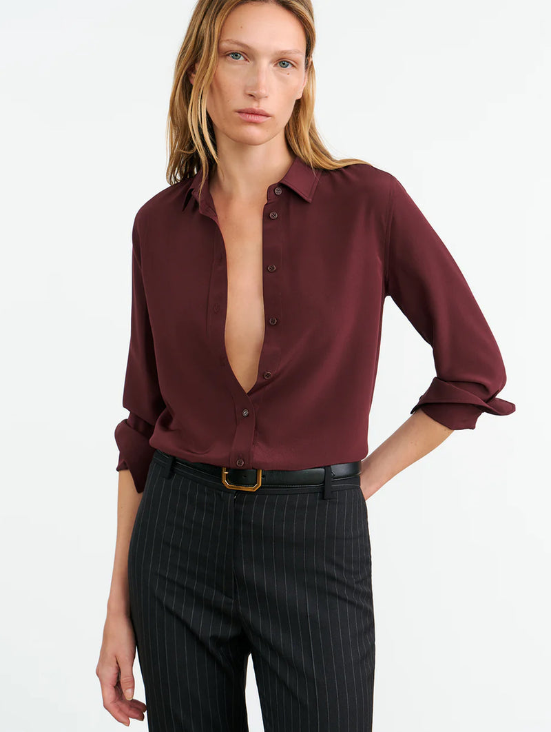 Gaia Slim Shirt in Claret