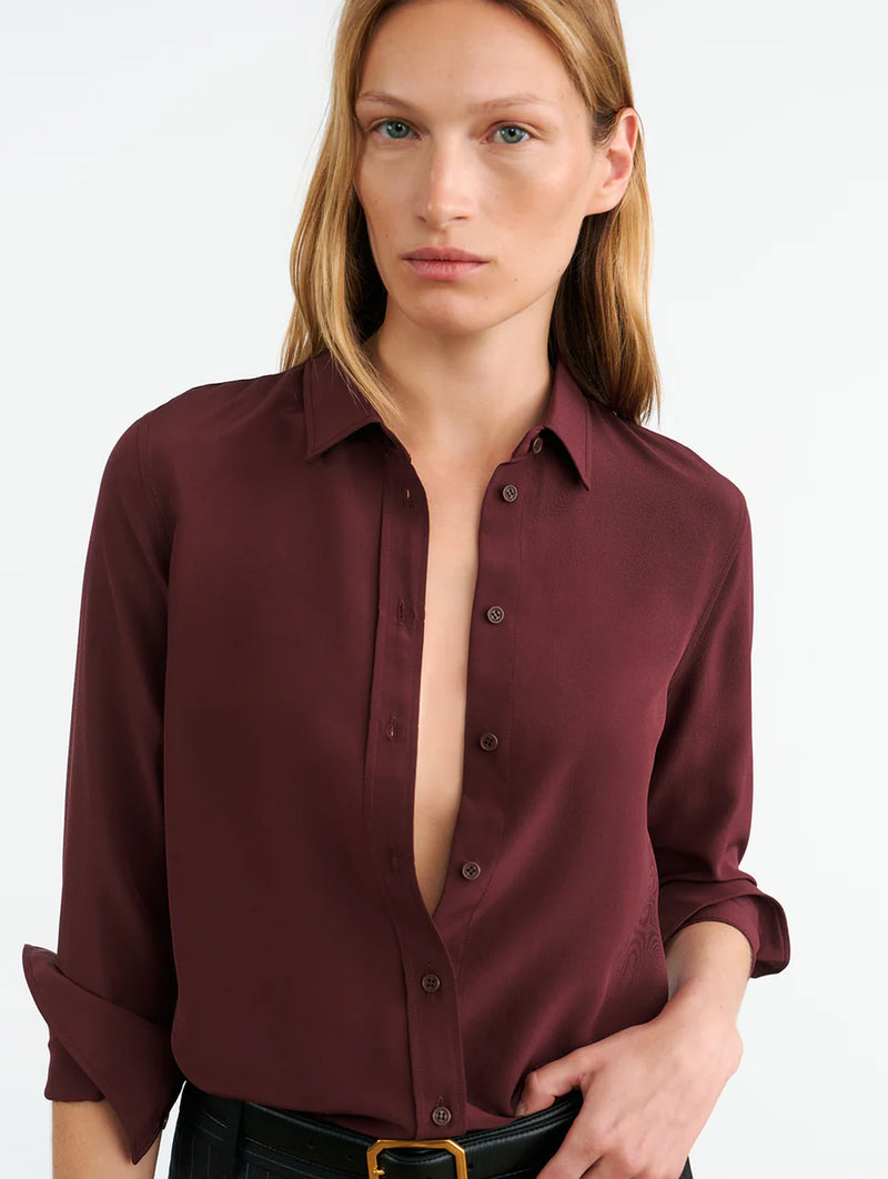 Gaia Slim Shirt in Claret