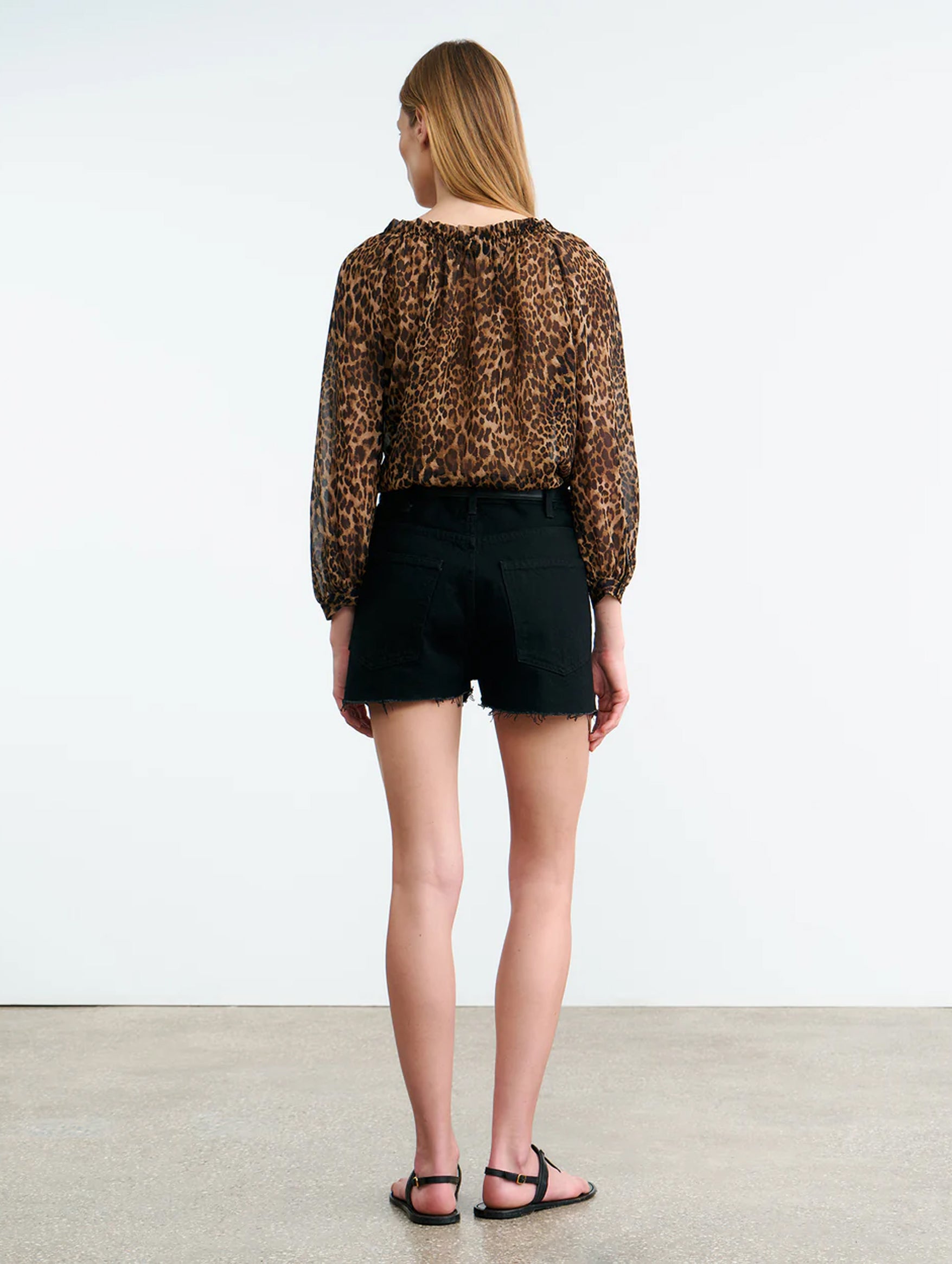 Carley Silk Blouse in Vintage Leopard