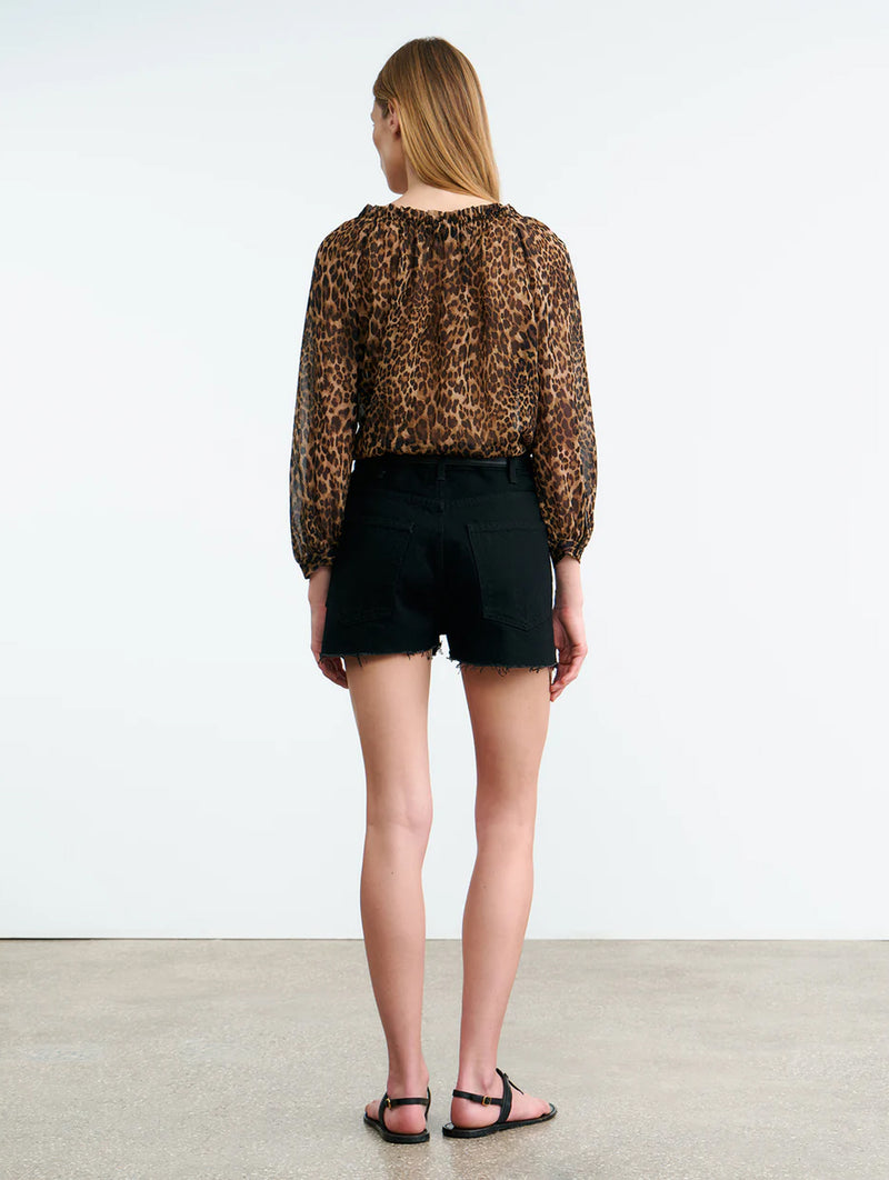Carley Silk Blouse in Vintage Leopard