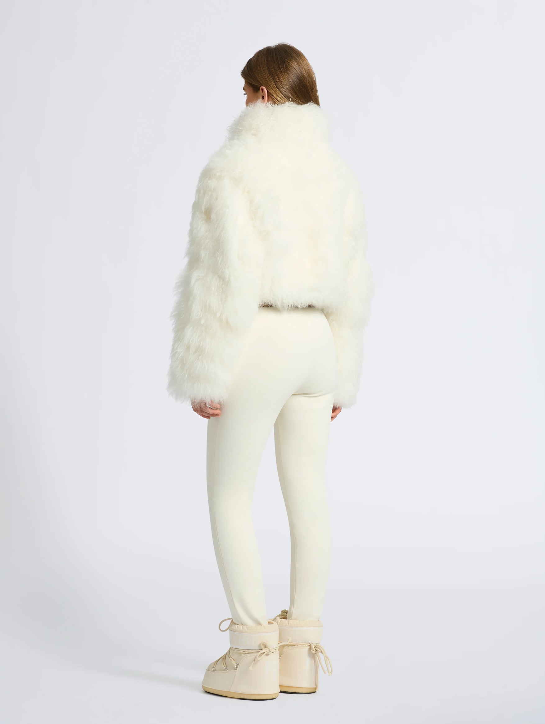 Giovanna Fur Reversible Jacket in Cream and Tan