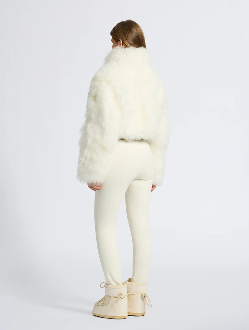 Giovanna Fur Reversible Jacket in Cream and Tan