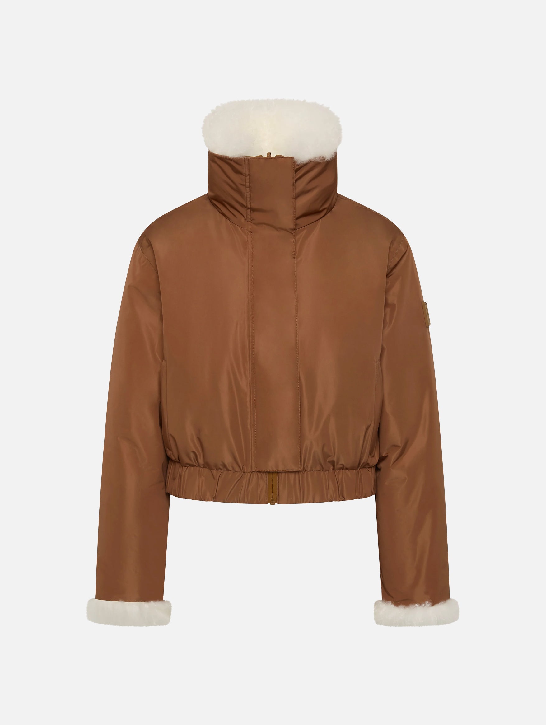 Giovanna Fur Reversible Jacket in Cream and Tan