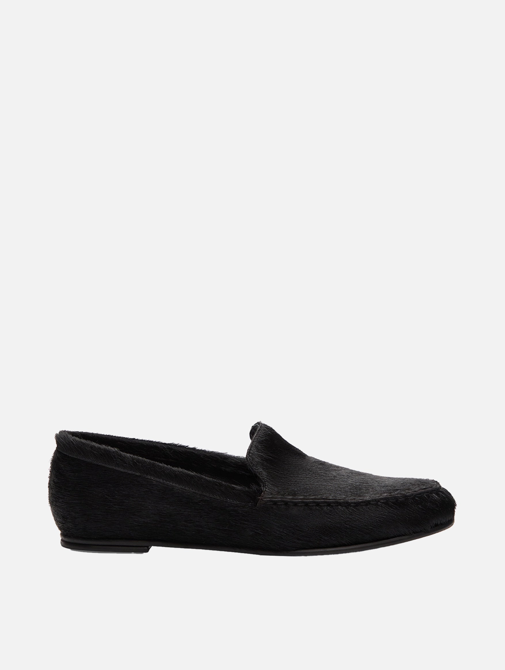 Glenn Pony-effect Leather Loafers in Black