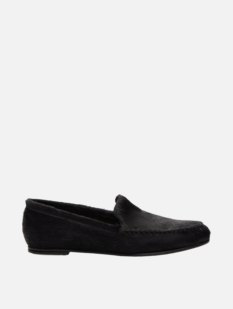 Glenn Pony-effect Leather Loafers in Black