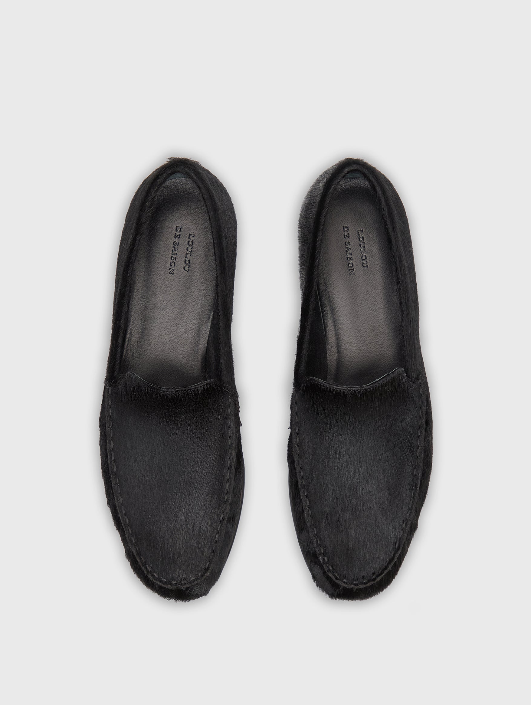 Glenn Pony-effect Leather Loafers in Black