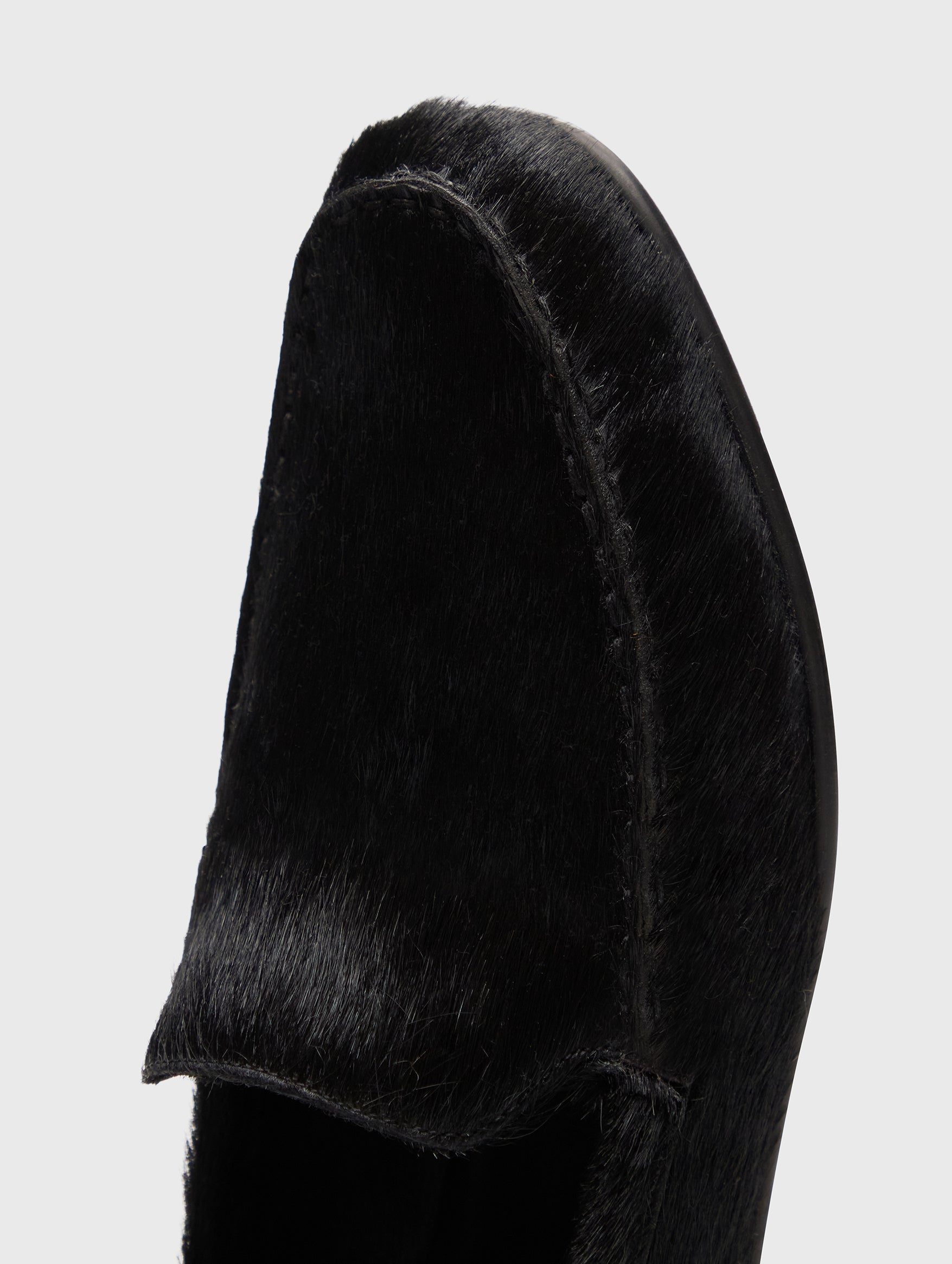 Glenn Pony-effect Leather Loafers in Black