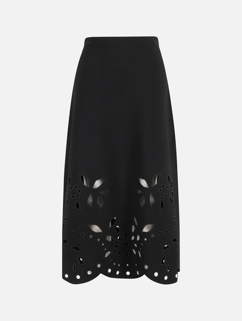 Grace Knit Midi Skirt in Noir