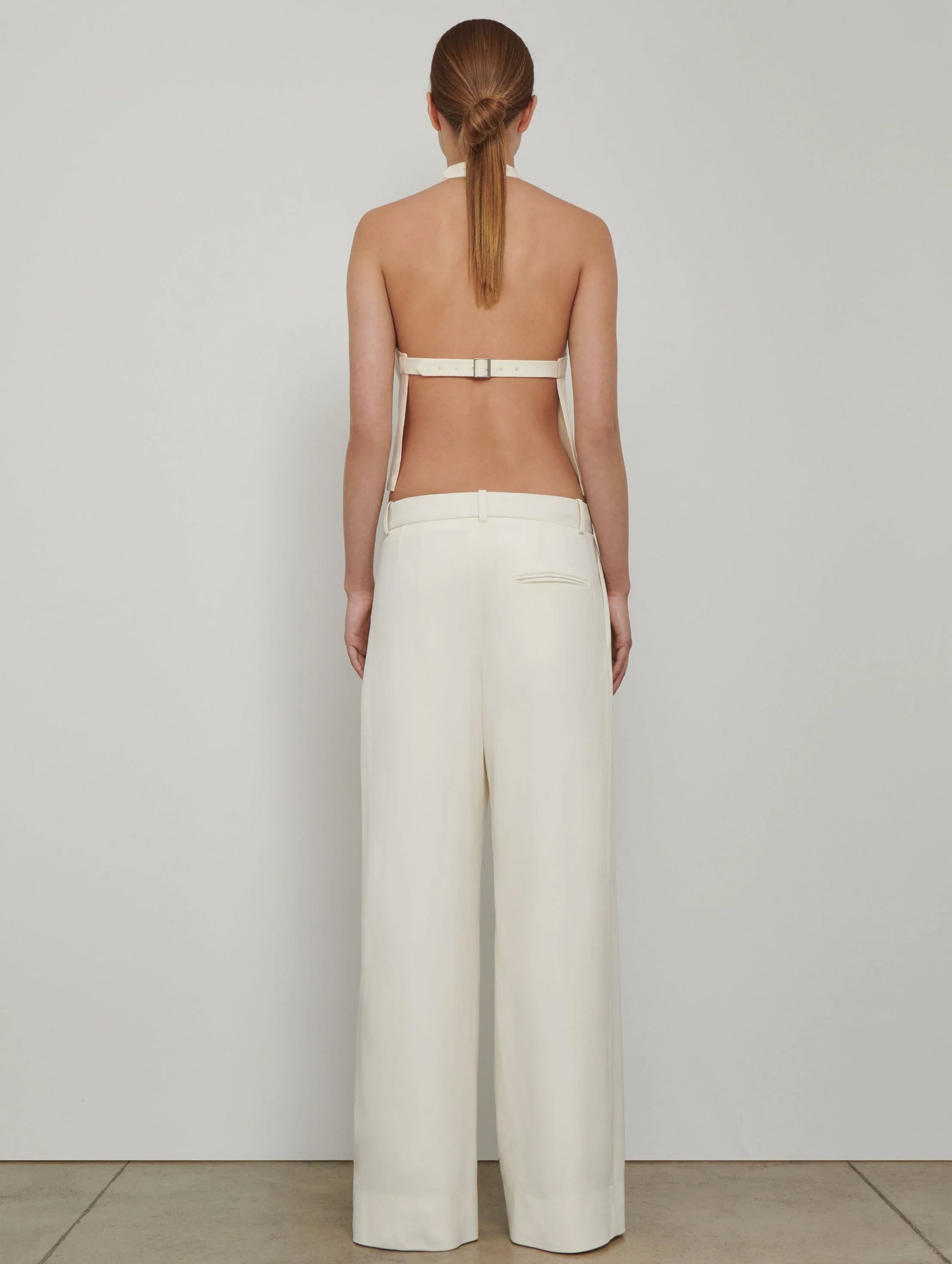 Backless Halter Top in Off White