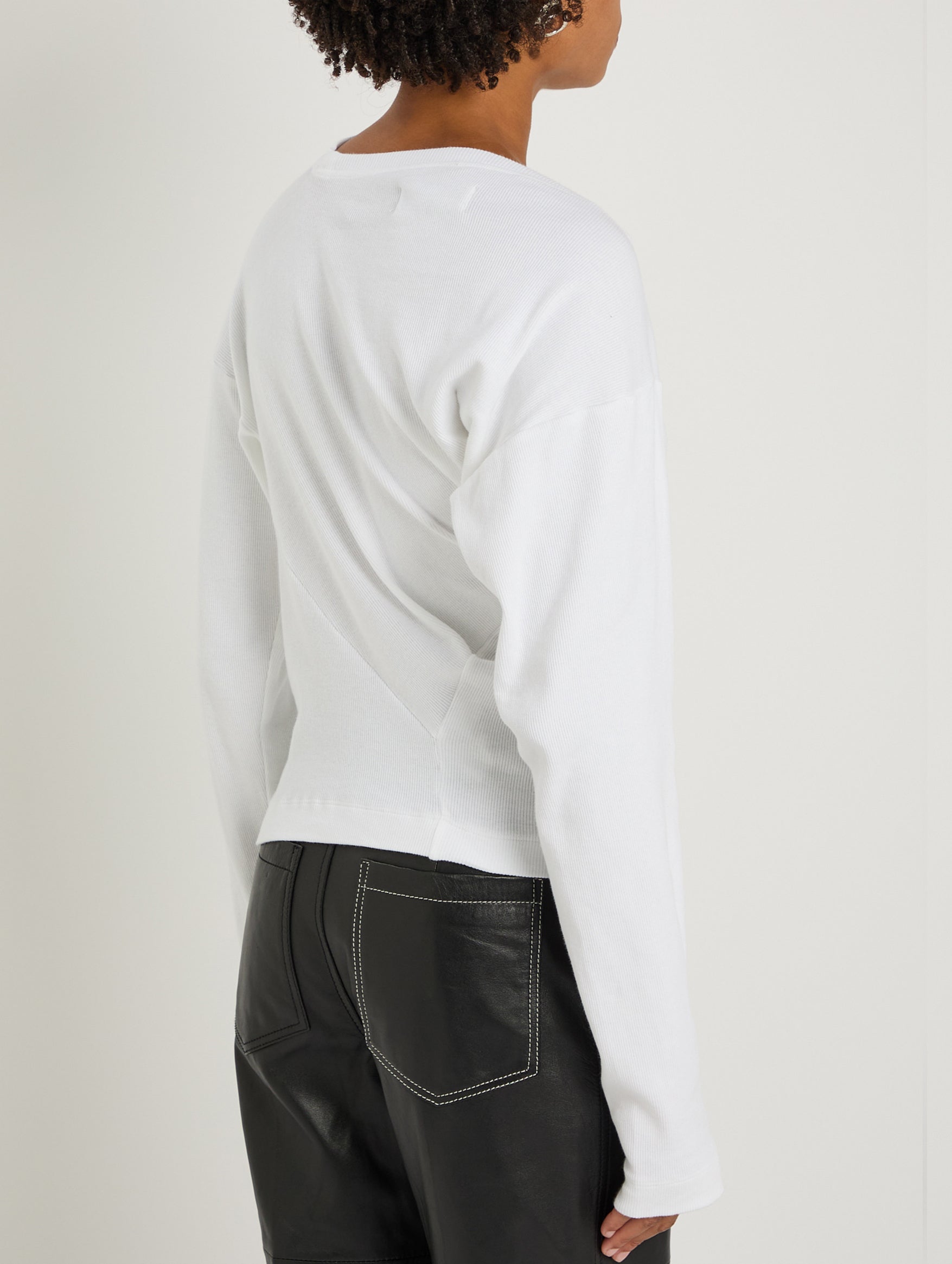Long Sleeve Hebo Top in White