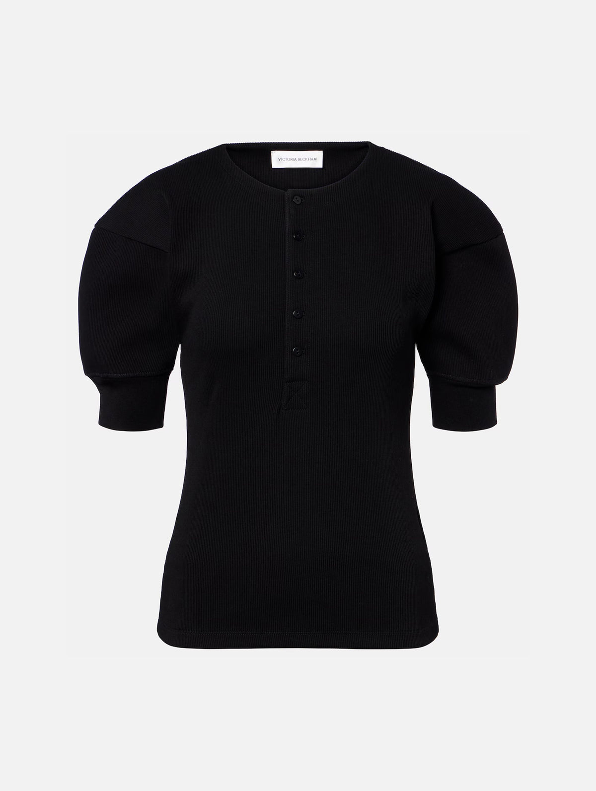 Henley Cotton Top in Black
