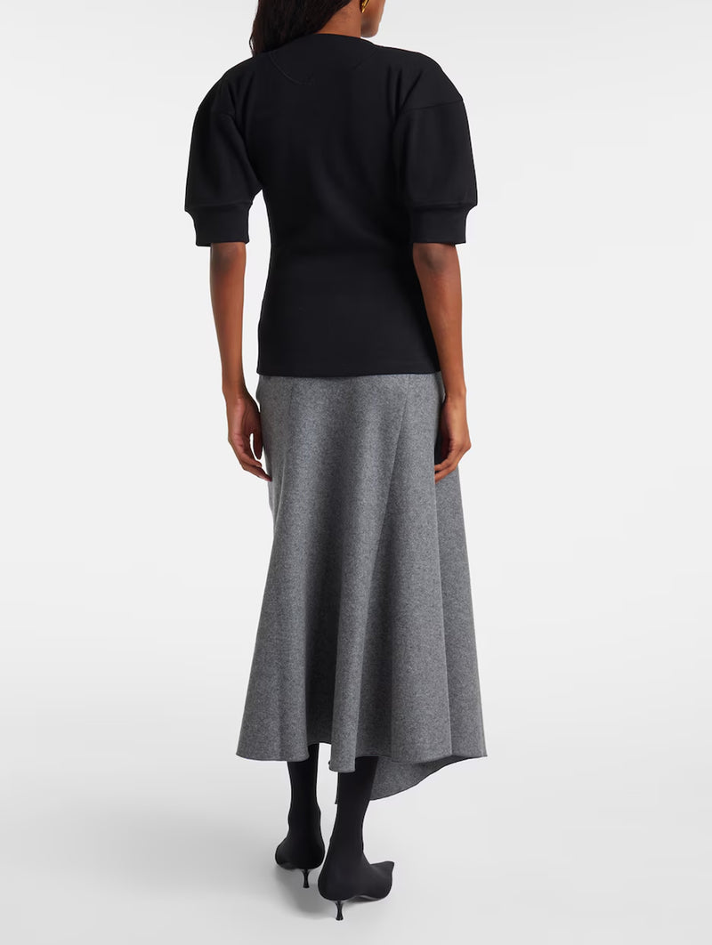 Henley Cotton Top in Black
