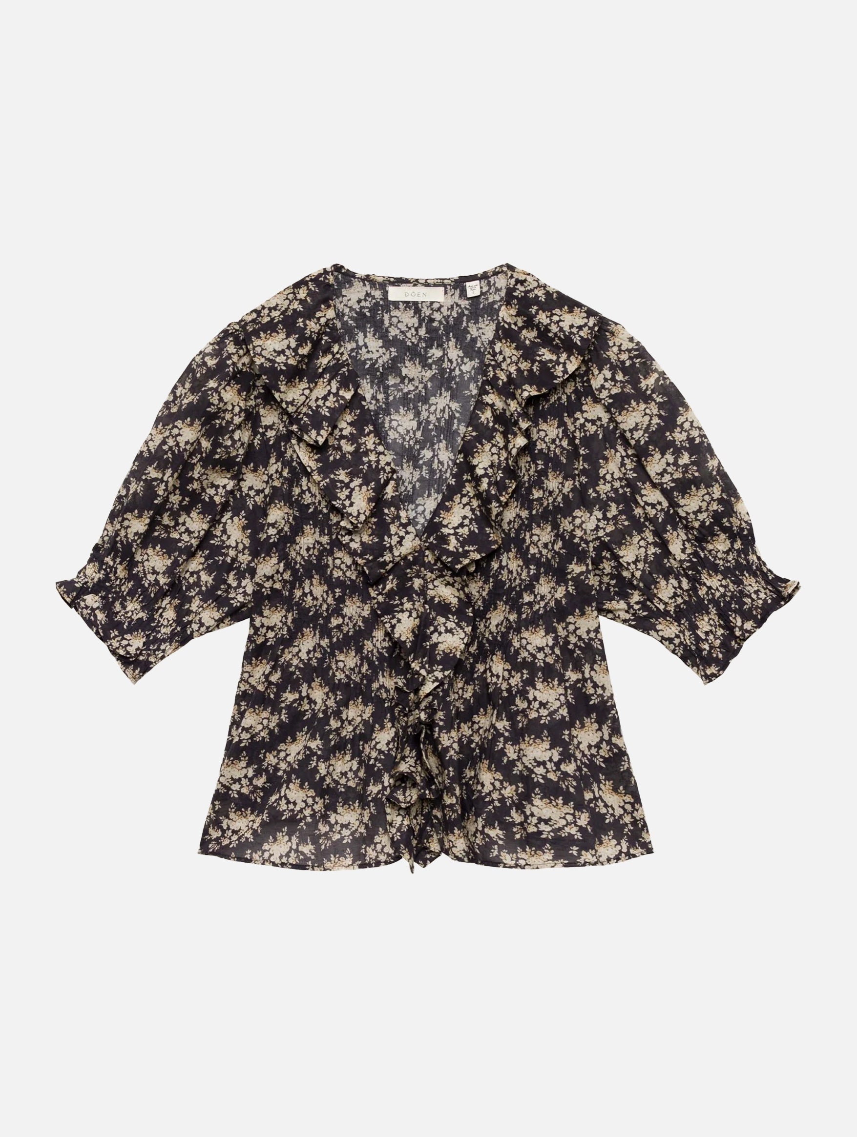 Henri Cotton Top in Noir Rosier Floral