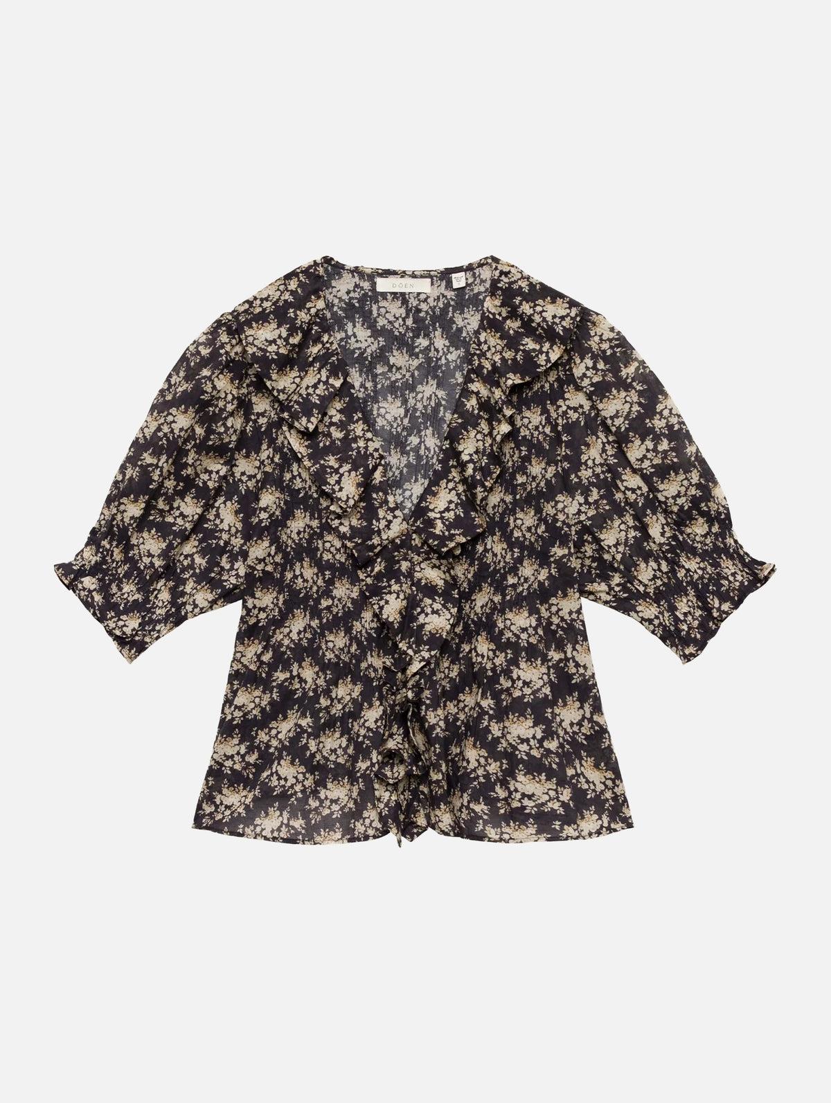 Henri Cotton Top in Noir Rosier Floral