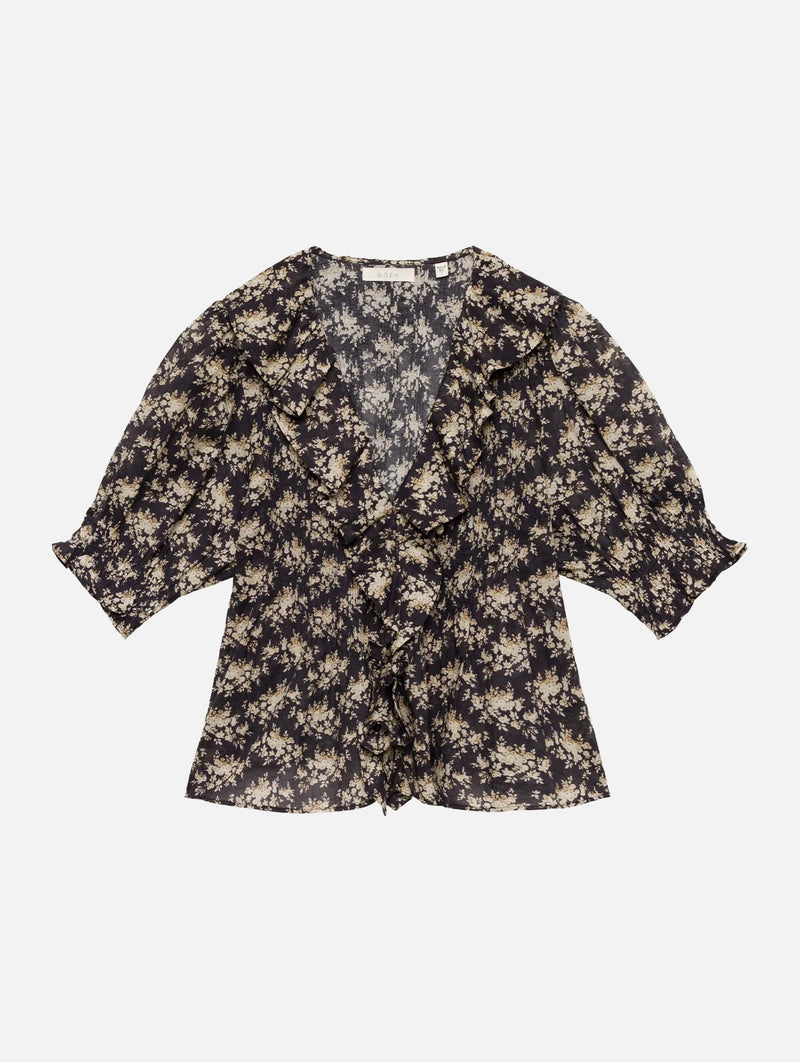 Henri Cotton Top in Noir Rosier Floral