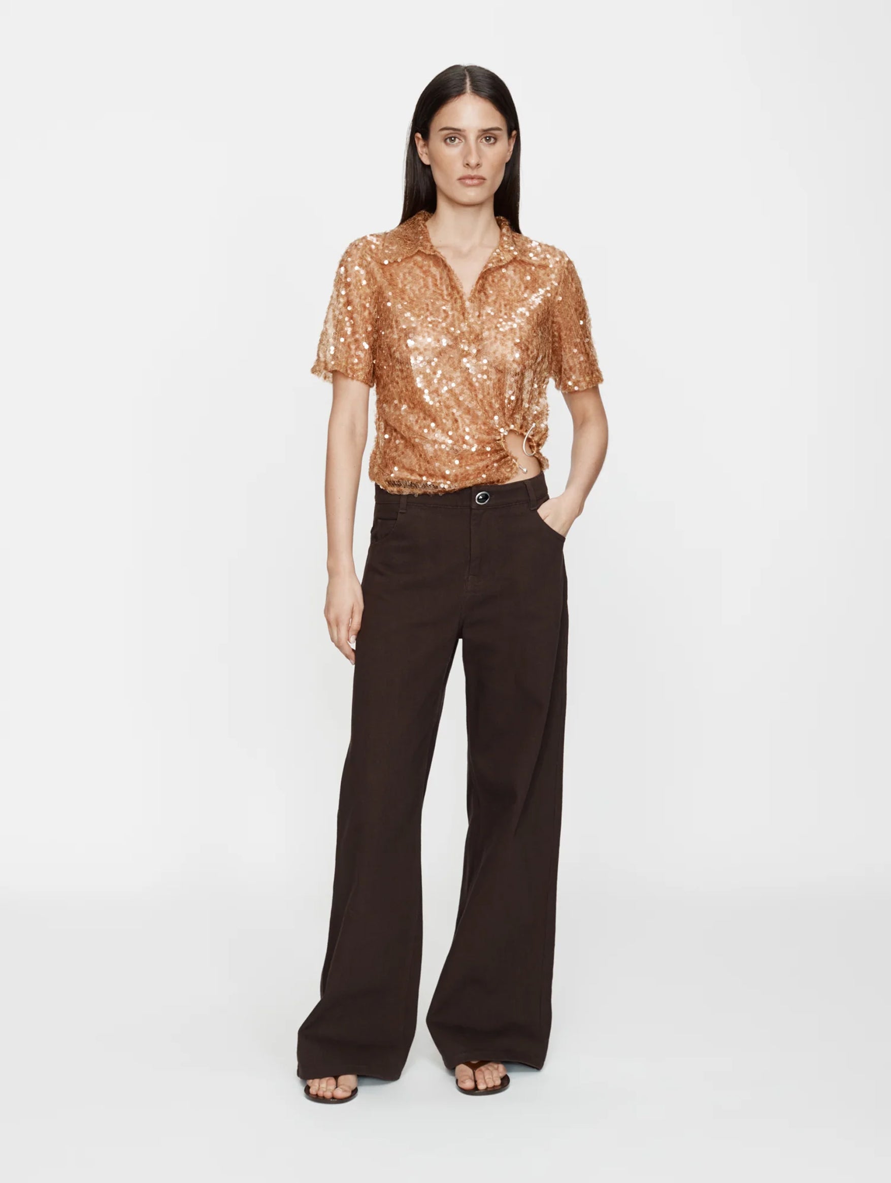 Illuminate Sequin Polo in Amber