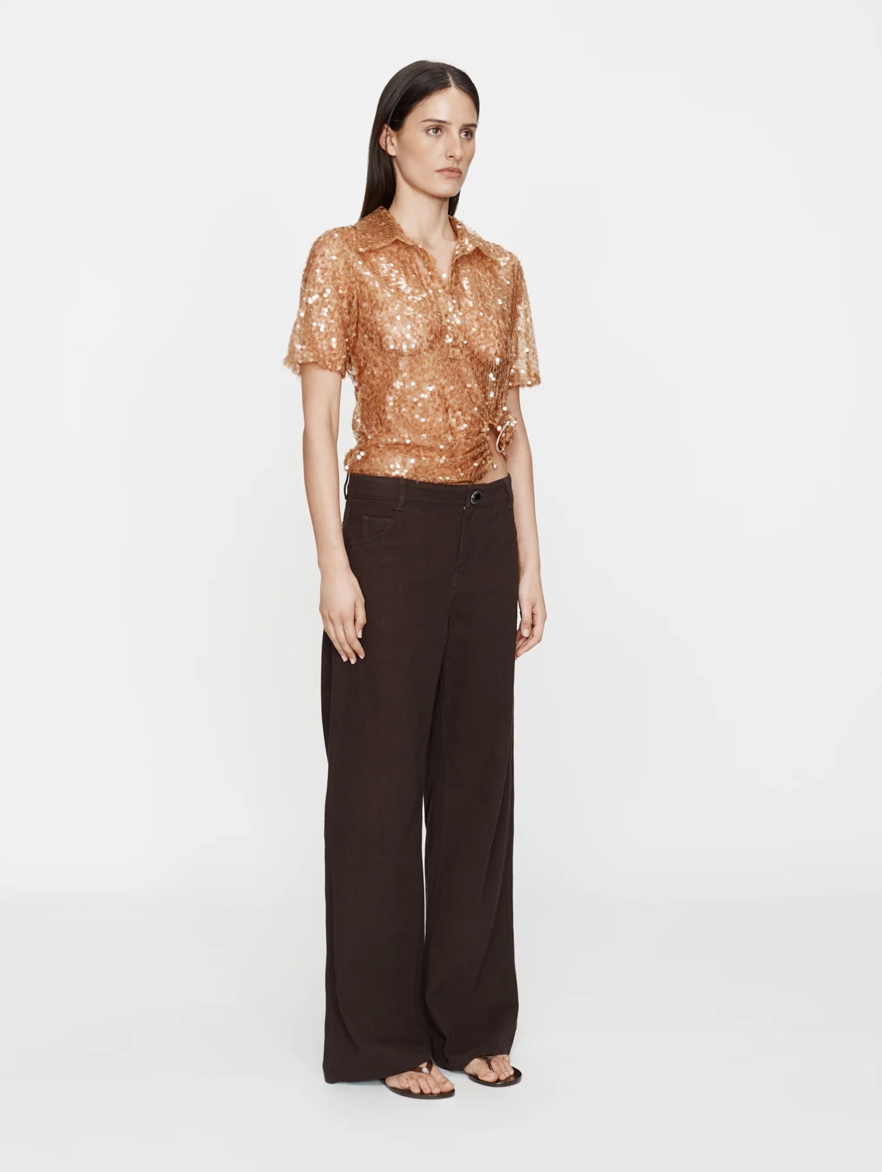 Illuminate Sequin Polo in Amber