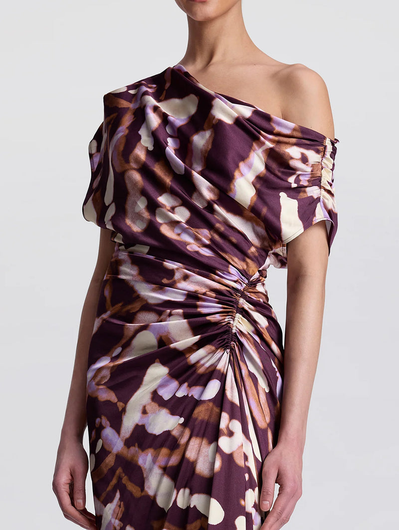 Poppy Satin Gown in Plum