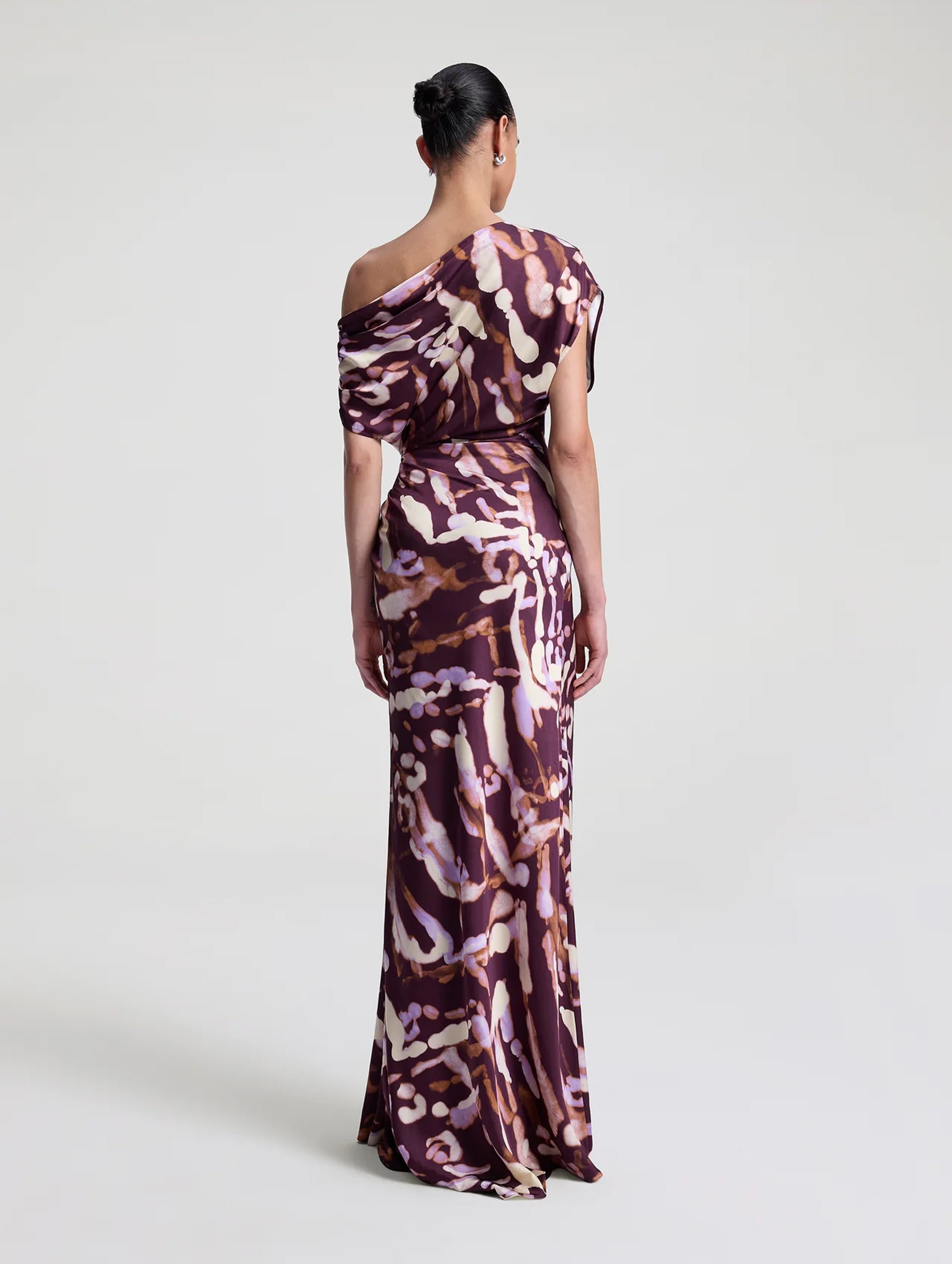 Poppy Satin Gown in Plum