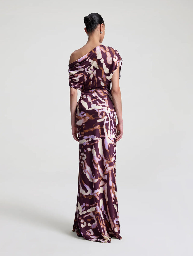 Poppy Satin Gown in Plum