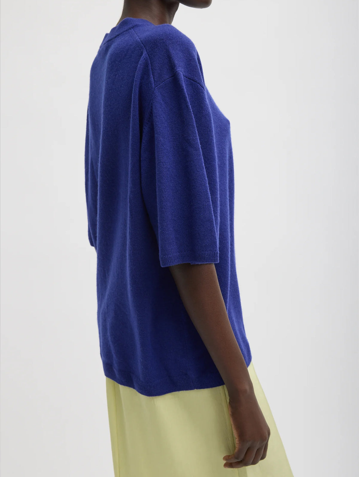 Washable Cashmere Oversized Easy Tee in Ink Blue