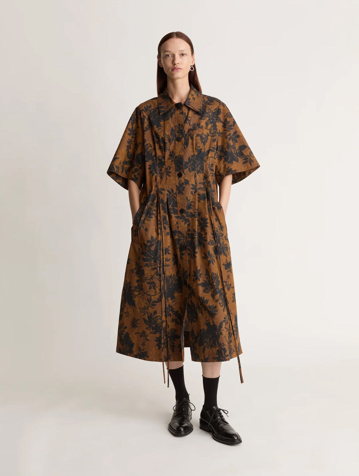 Ivy Cotton Shirt Dress in Copper