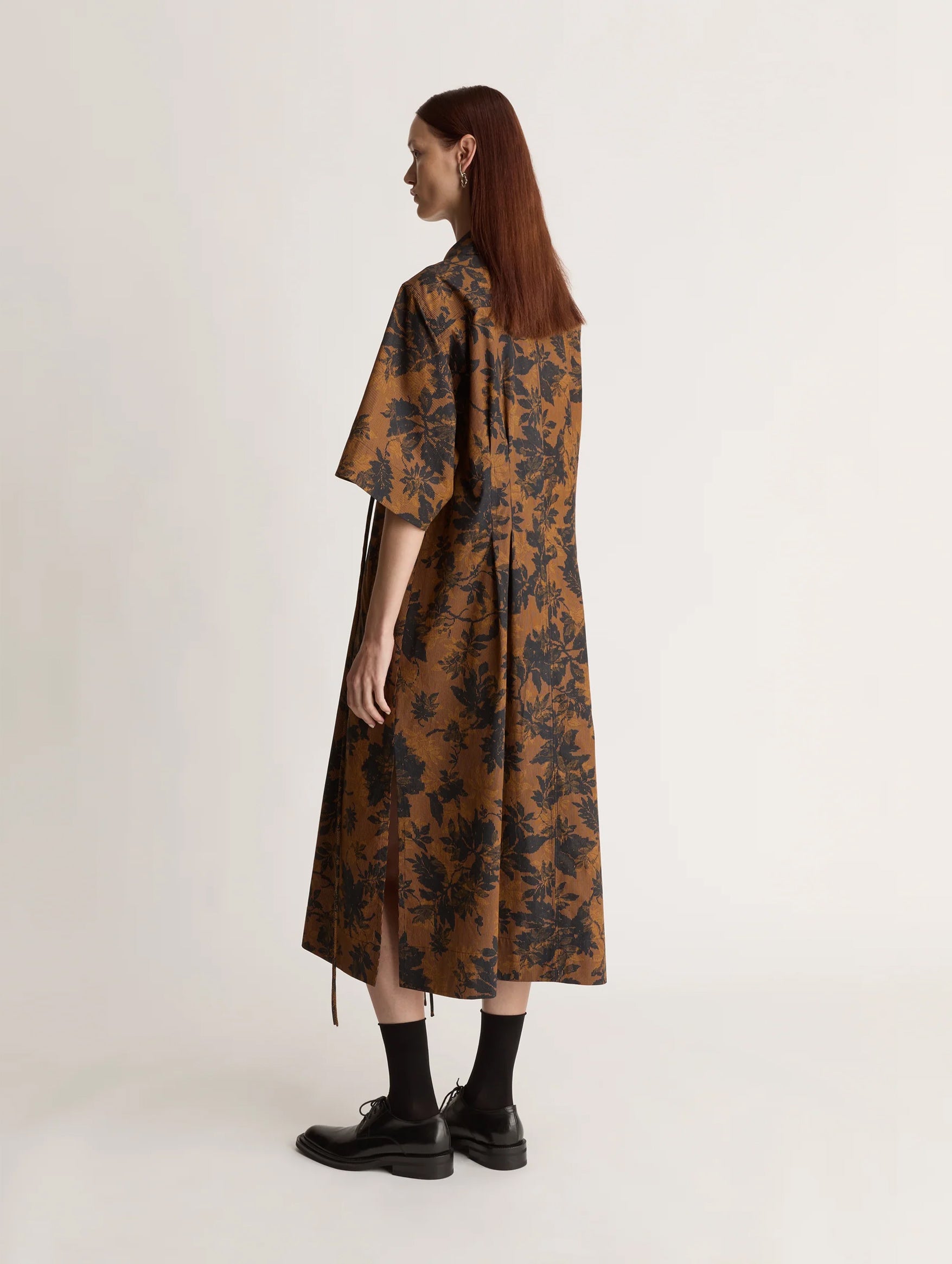 Ivy Cotton Shirt Dress in Copper