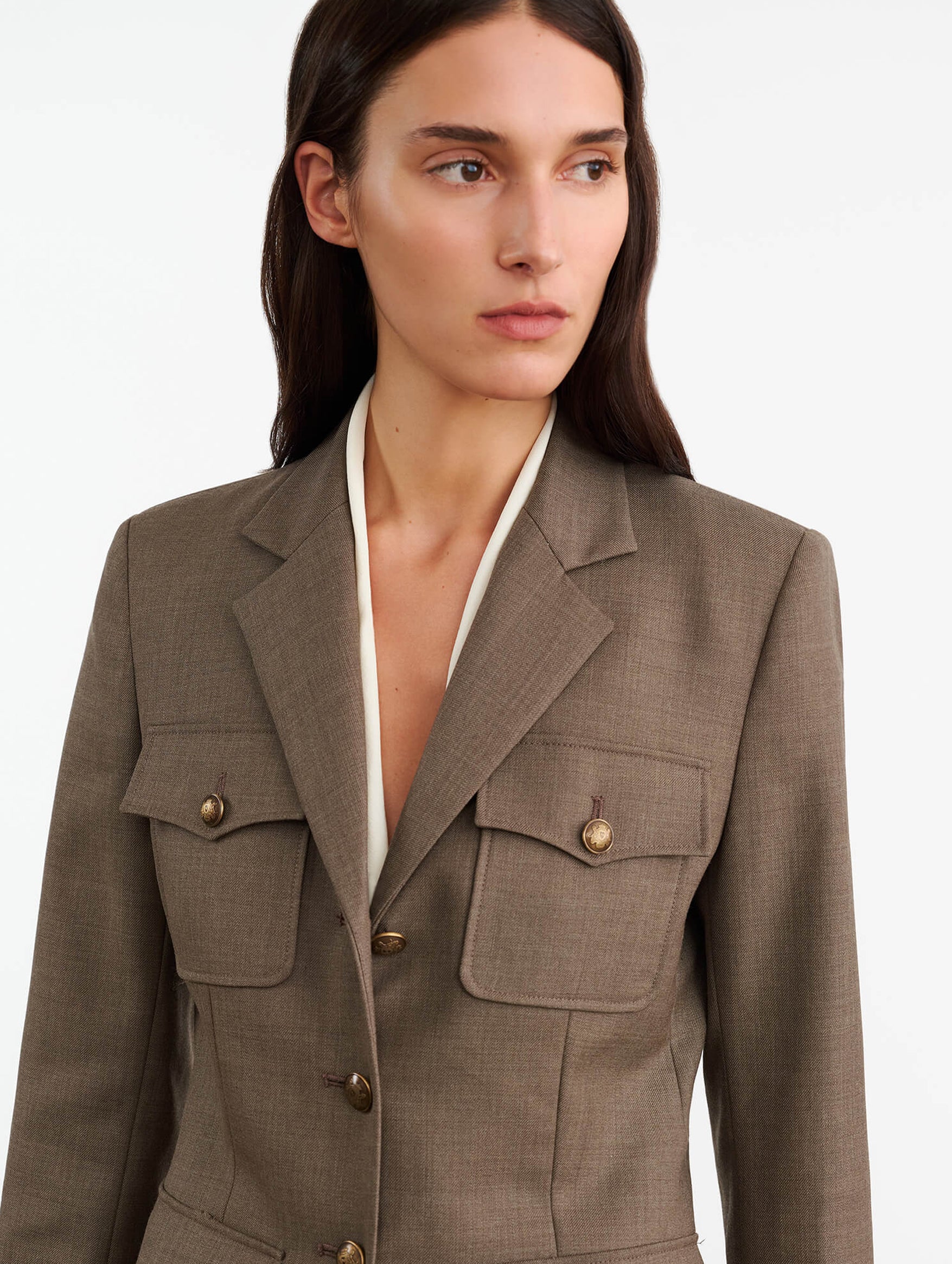 Nelson Wool Jacket in Taupe Grey