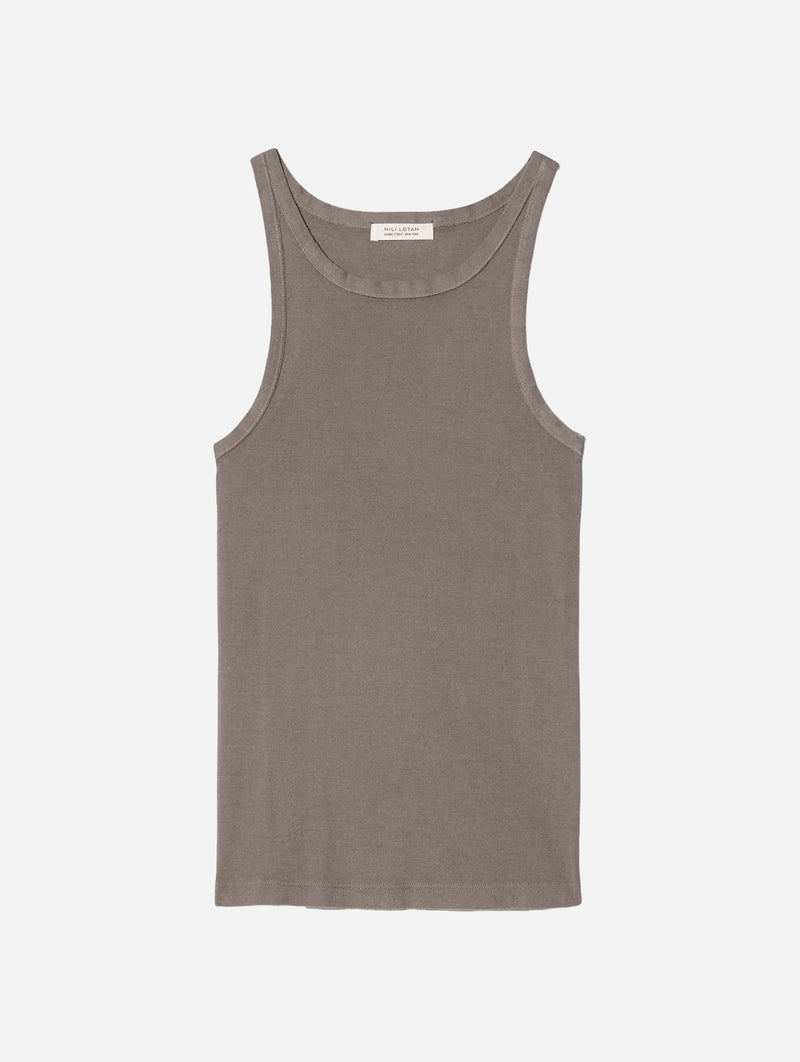 Jennifer Rib Tank in Army Grey