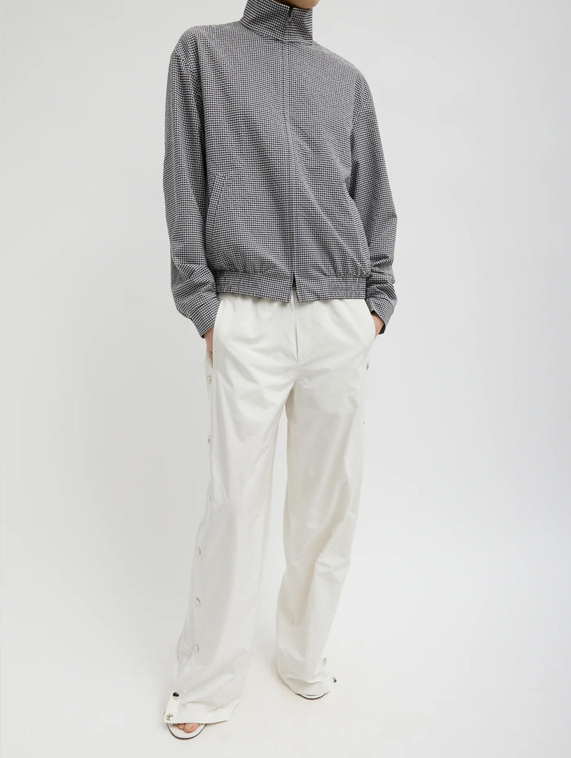 Nylon Snap Pull On Regular Jogger in White