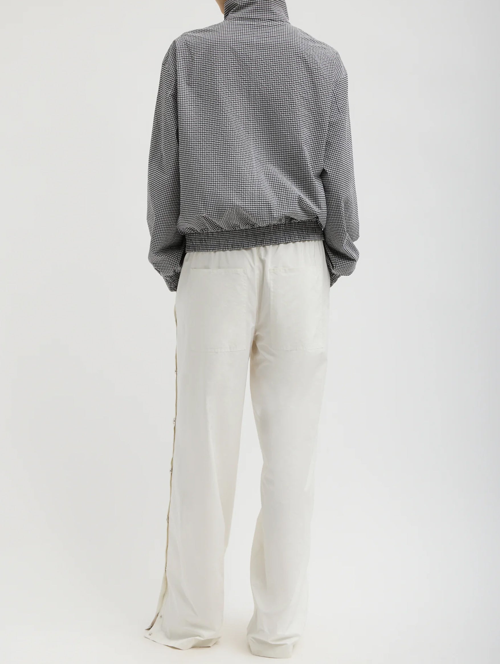 Nylon Snap Pull On Short Jogger in White