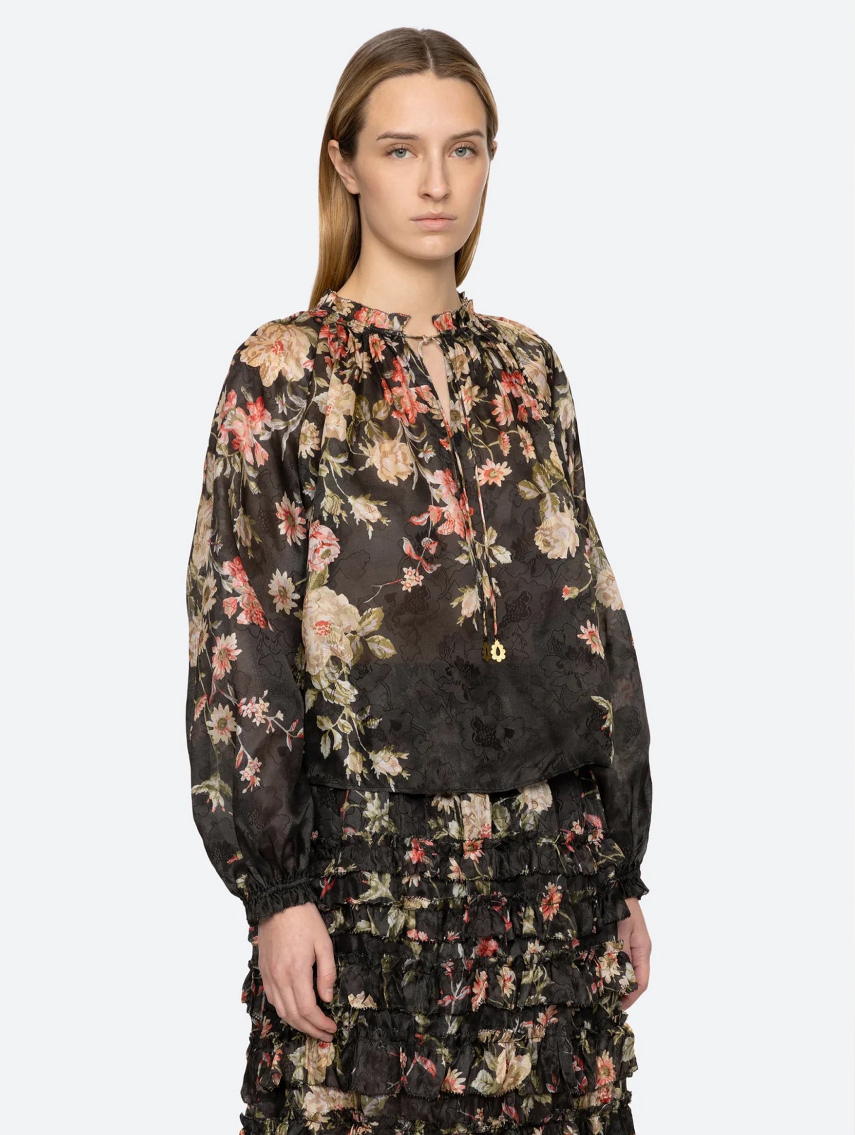 Jolie Long Sleeve Top in Black