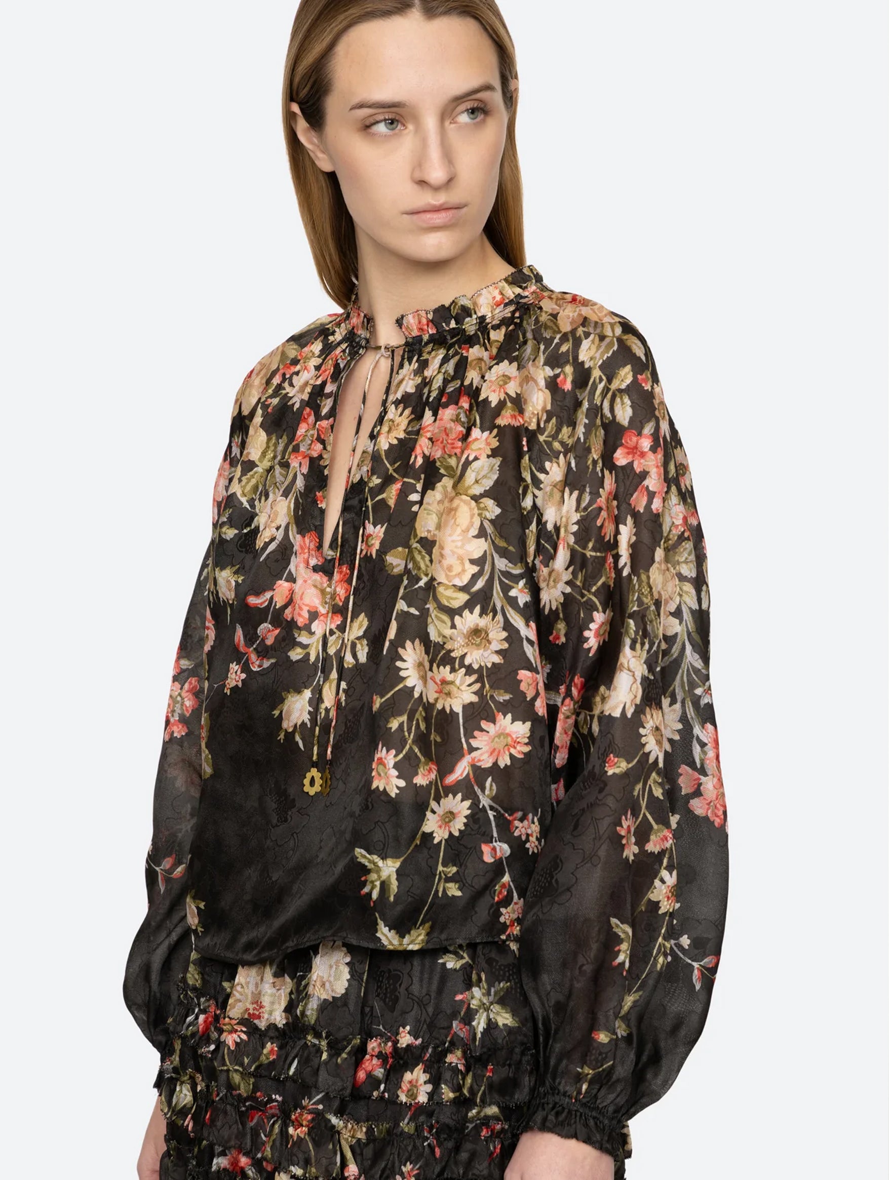 Jolie Long Sleeve Top in Black