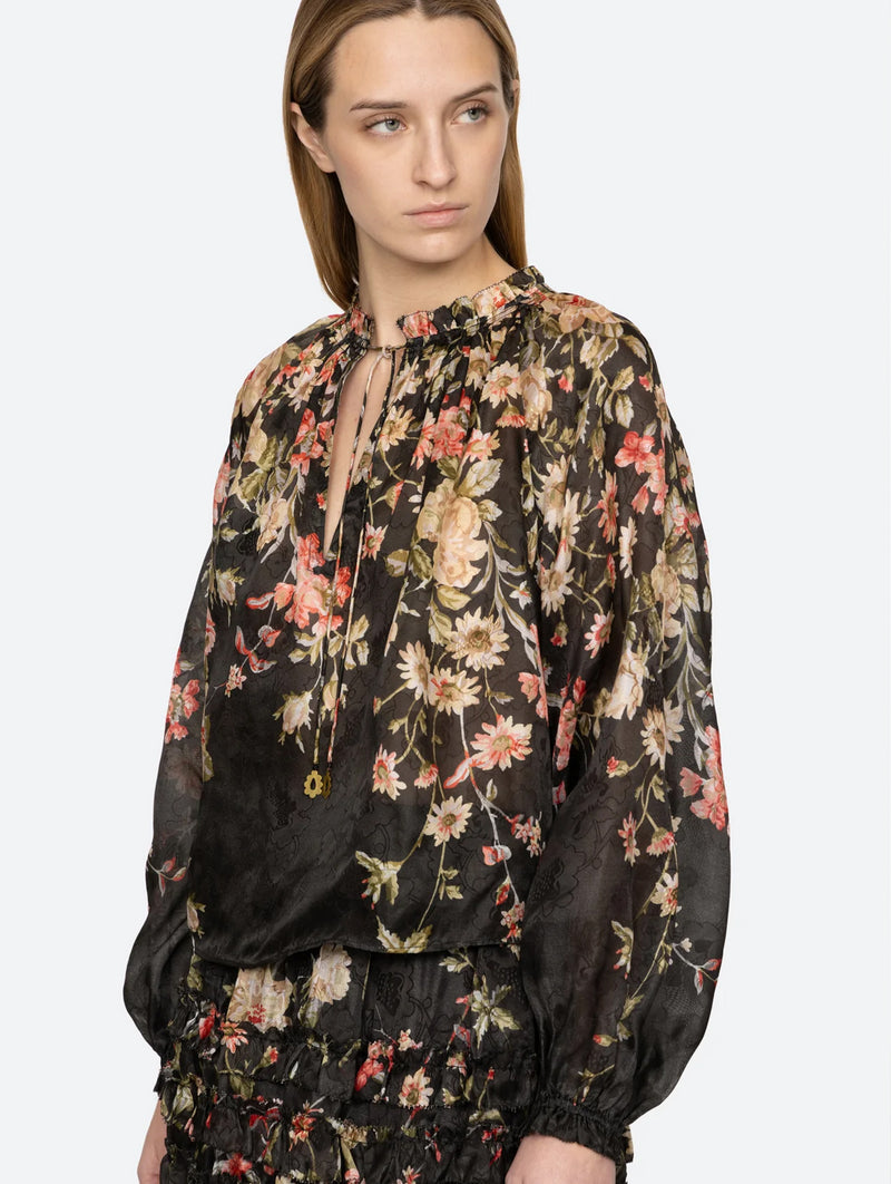 Jolie Long Sleeve Top in Black