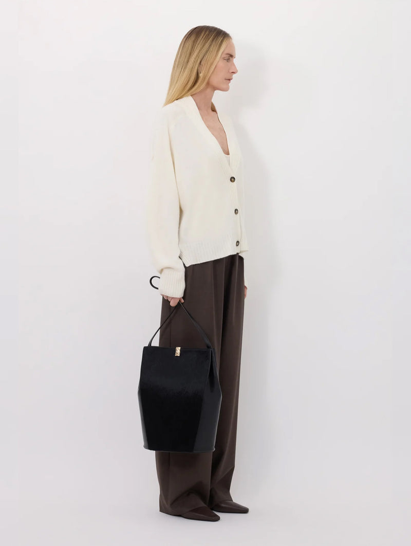 Kaia Cashmere V Neck Cardigan in Ivory