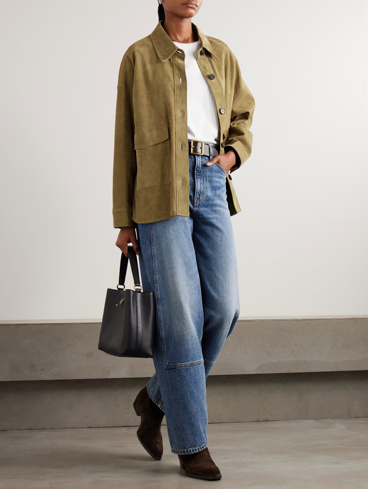 Kaylee Suede Jacket in Olive