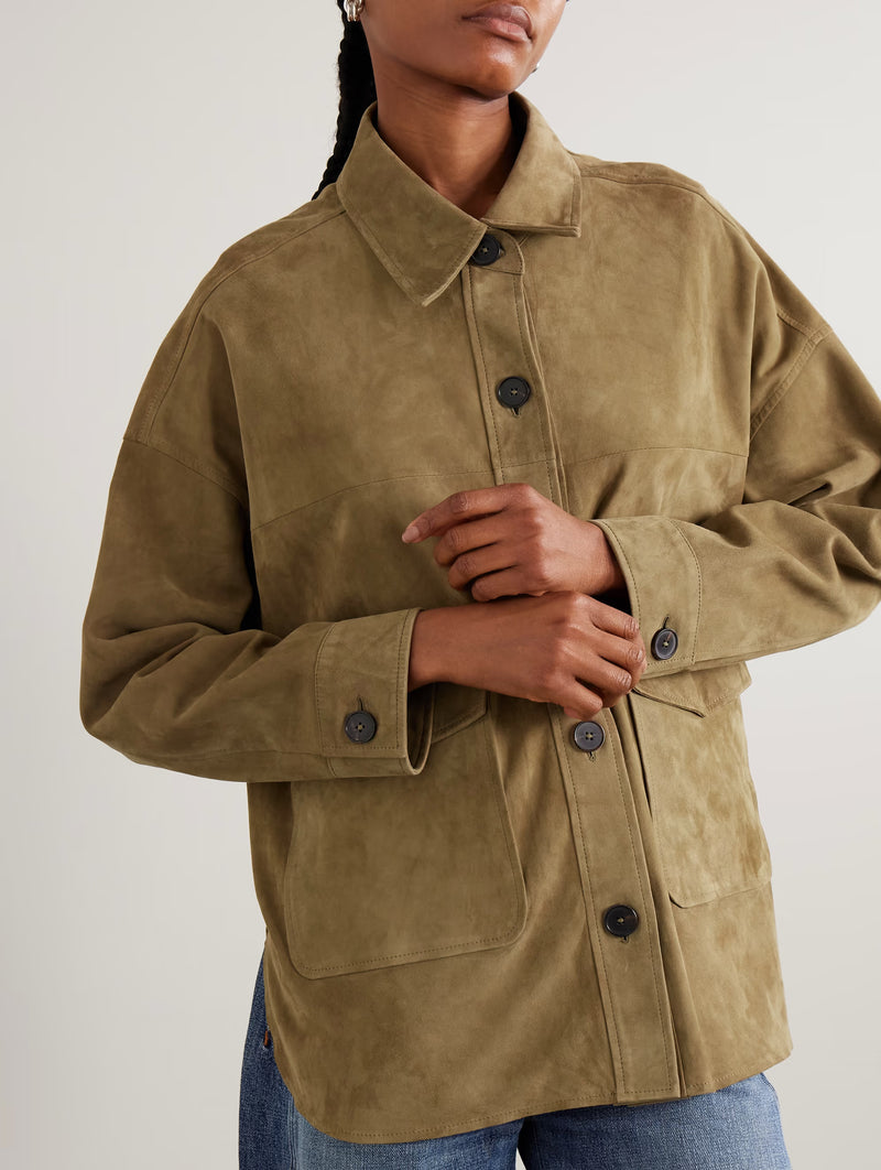 Kaylee Suede Jacket in Olive