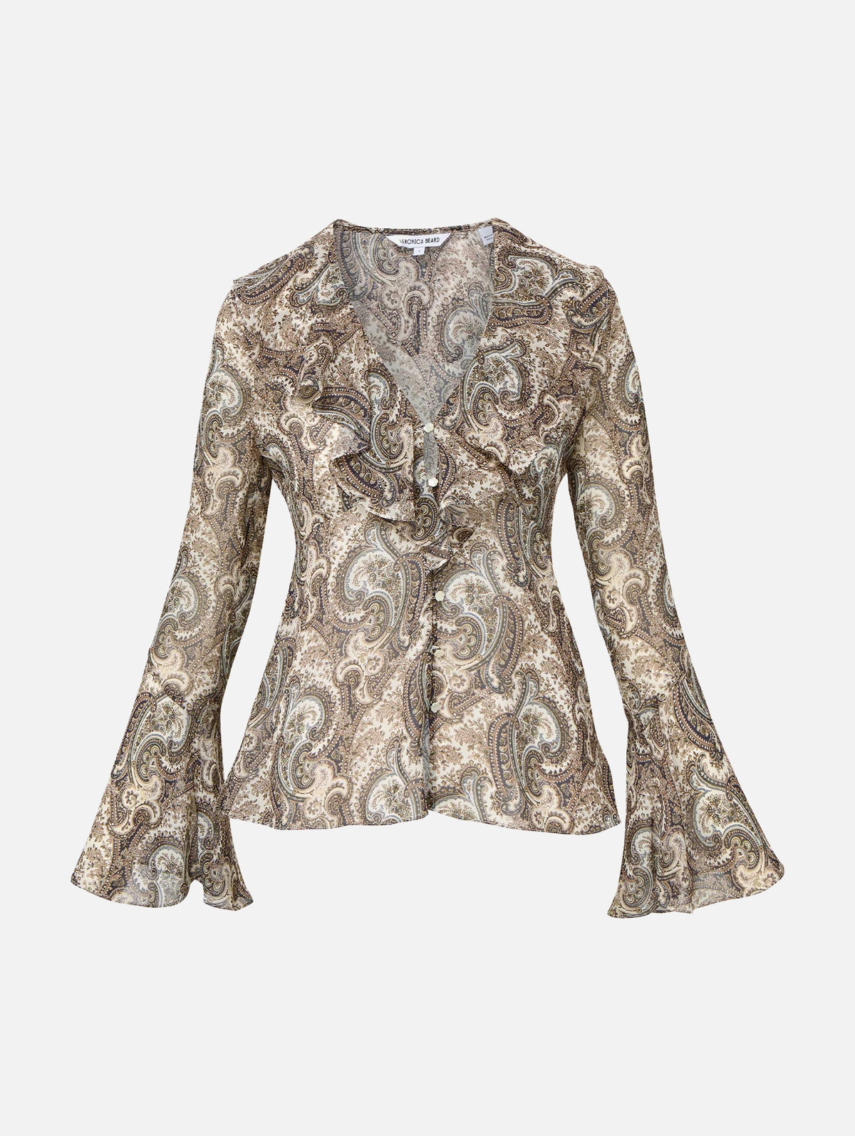 Kyrie Silk Top in Dove Paisley