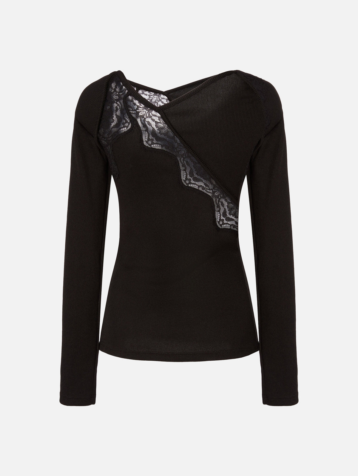 Lace Insert Top in Black