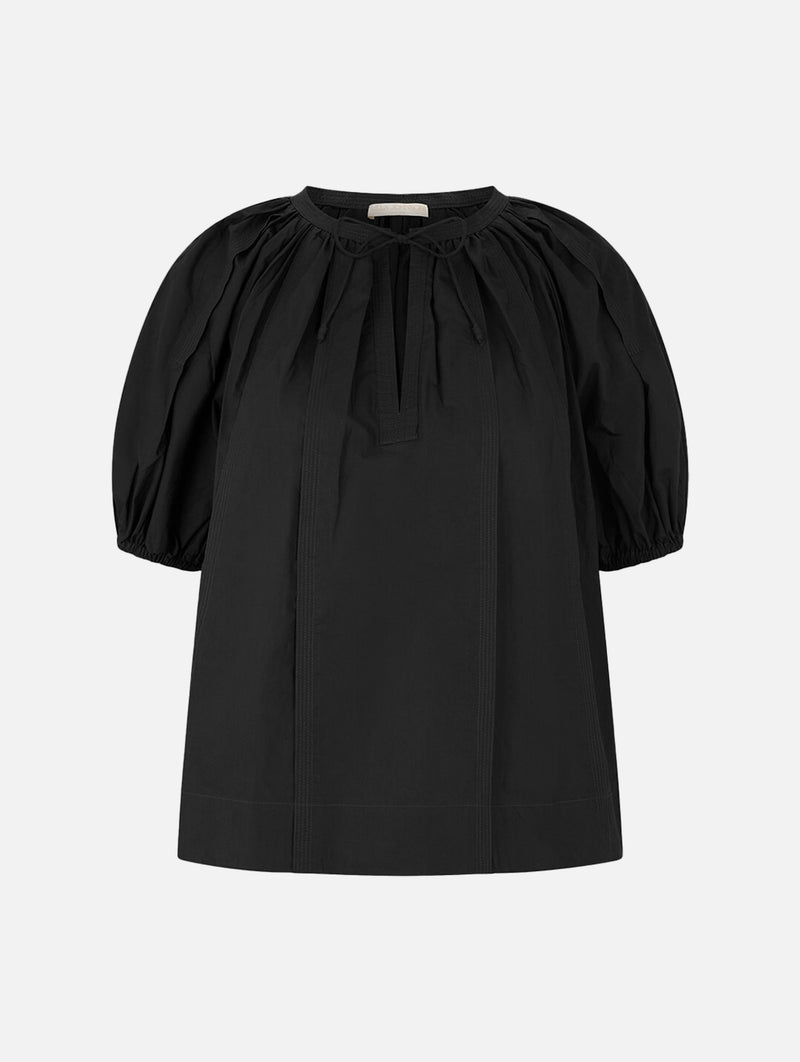Loli Short Sleeve Blouse in Noir