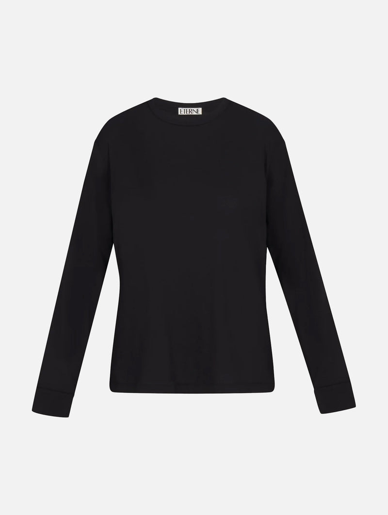 Long Sleeve Boyfriend T-Shirt in Black