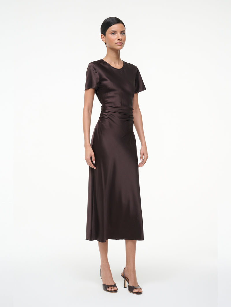 Marcel Silk Dress in Earth