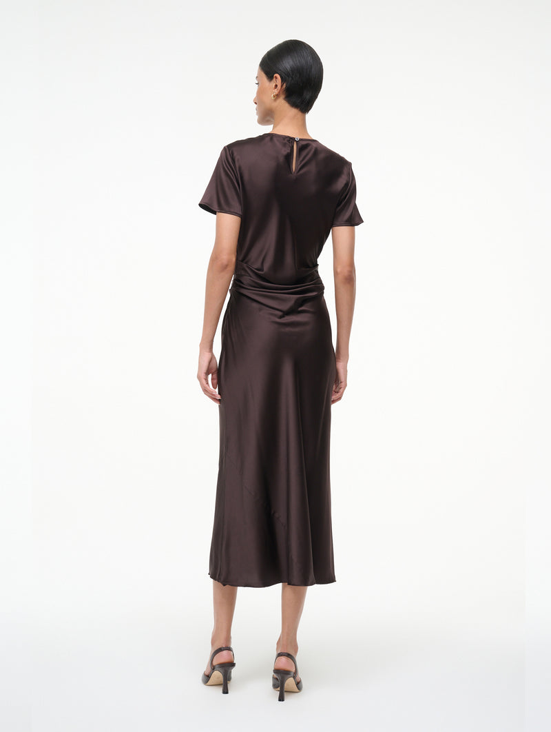 Marcel Silk Dress in Earth