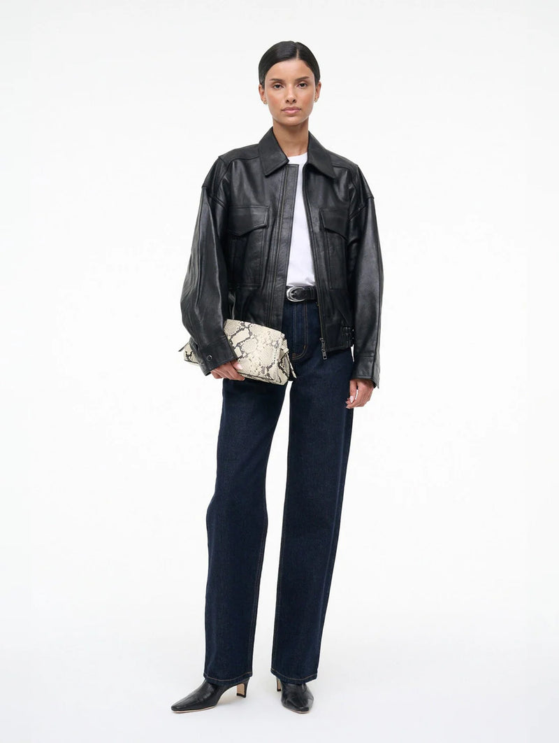 Maude Convertible Clutch in White Snake