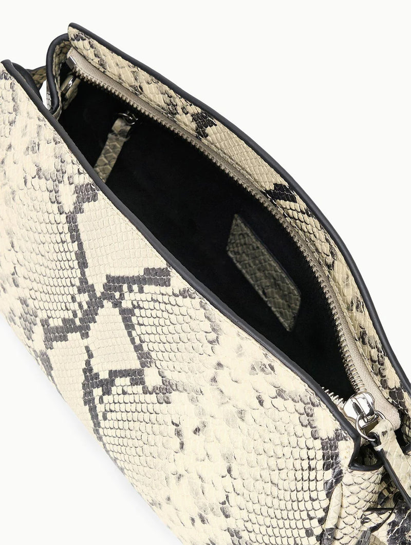 Maude Convertible Clutch in White Snake