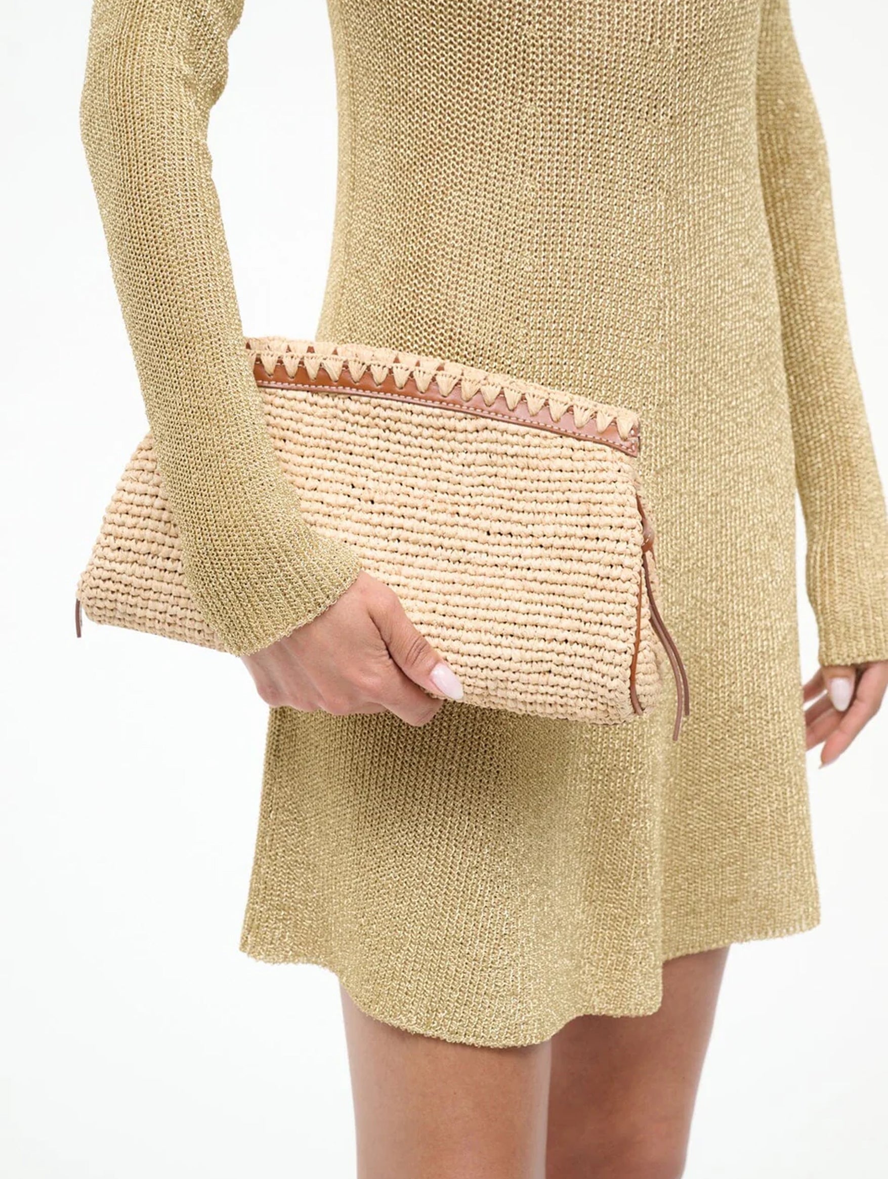 Maude Convertible Clutch in Natural Tan