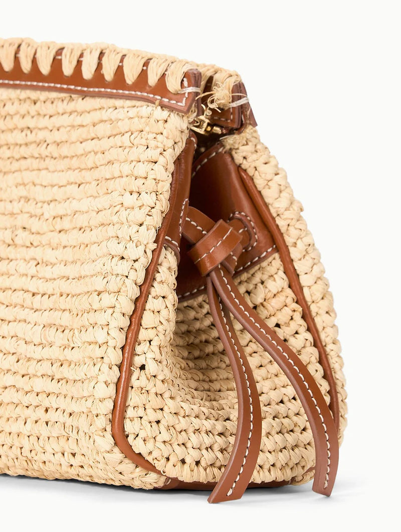 Maude Convertible Clutch in Natural Tan