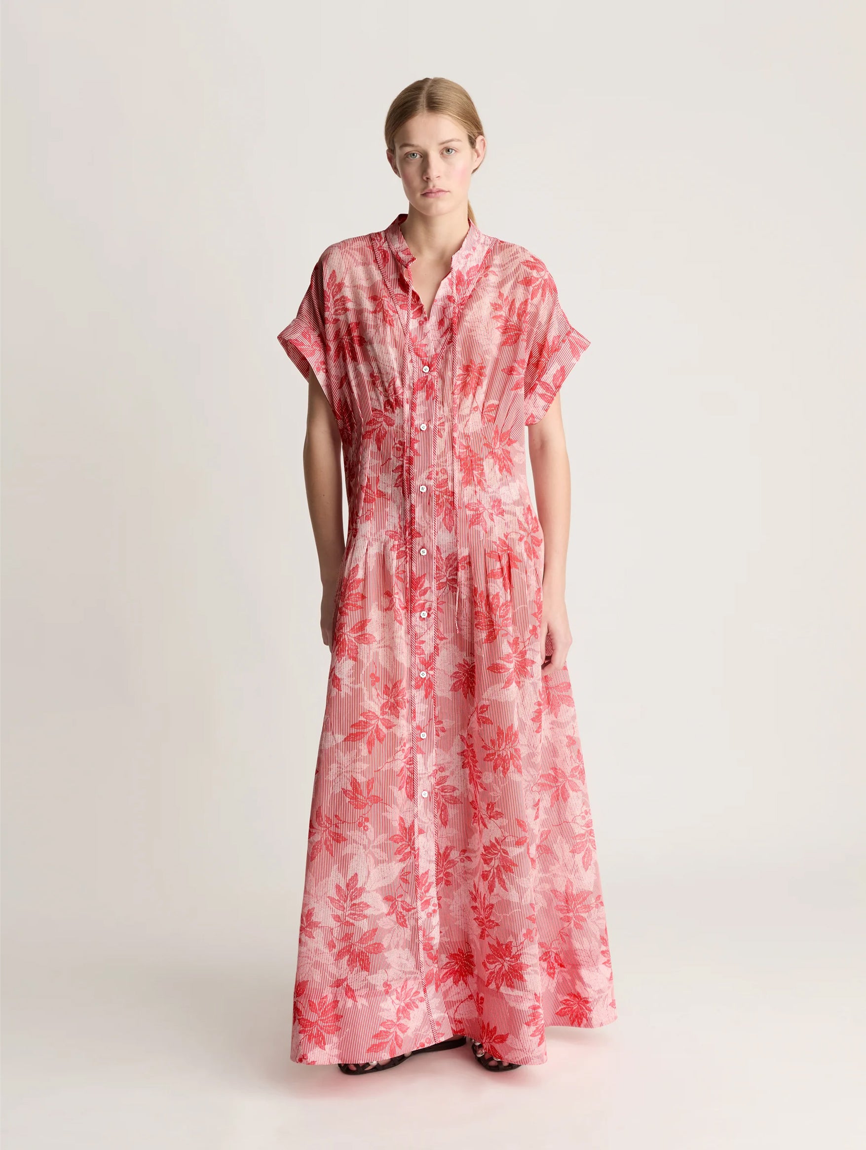 Meredith Cotton Dress in Raspberry