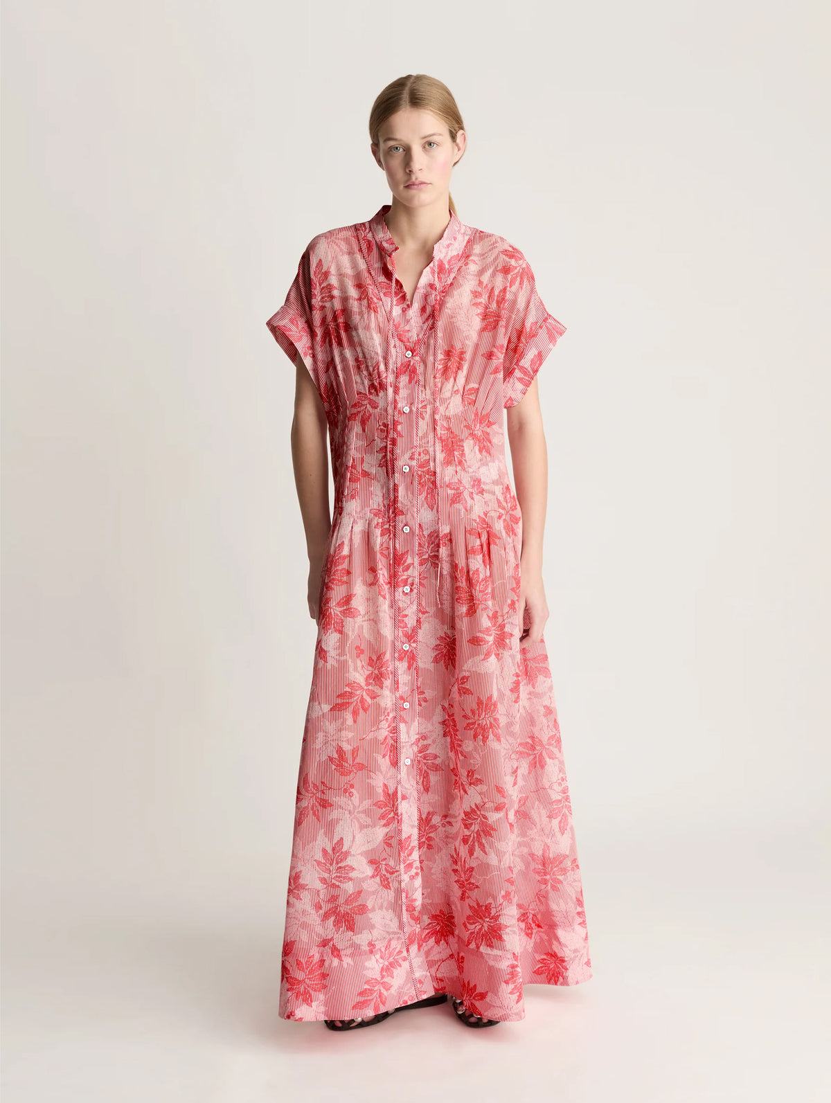 Meredith Cotton Dress in Raspberry
