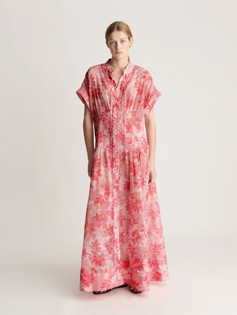 Meredith Cotton Dress in Raspberry
